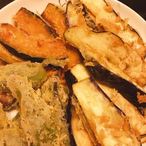 夏野菜の天ぷら盛り＠しし唐&ナス&カボチャ。